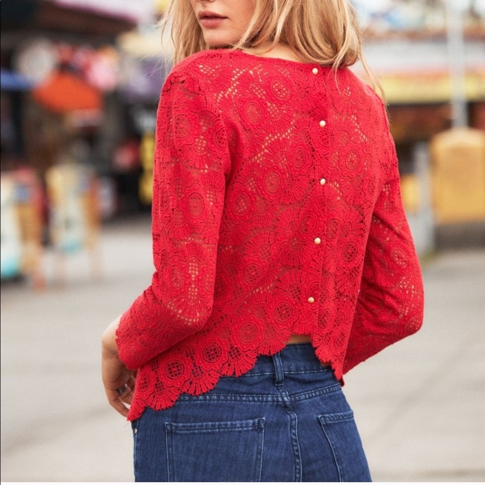 Sazane Red Lace top